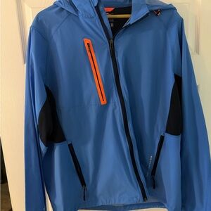 Ralph Lauren RLX Blue Hooded Jacket with Orange Accents